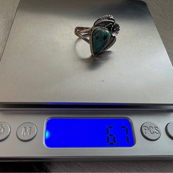❤️ Kingman Turquoise Decorative Statement Navajo Western Sterling Ring Sz 6.25 - Picture 11 of 16